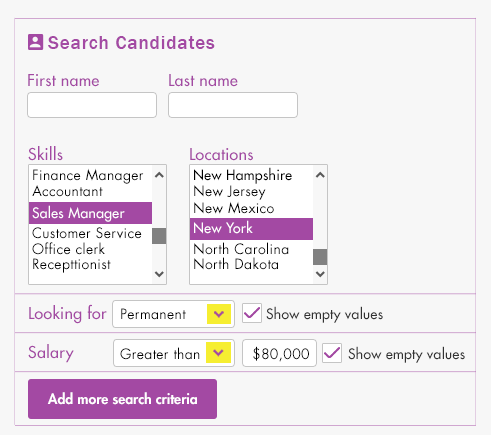 Search for Candidates